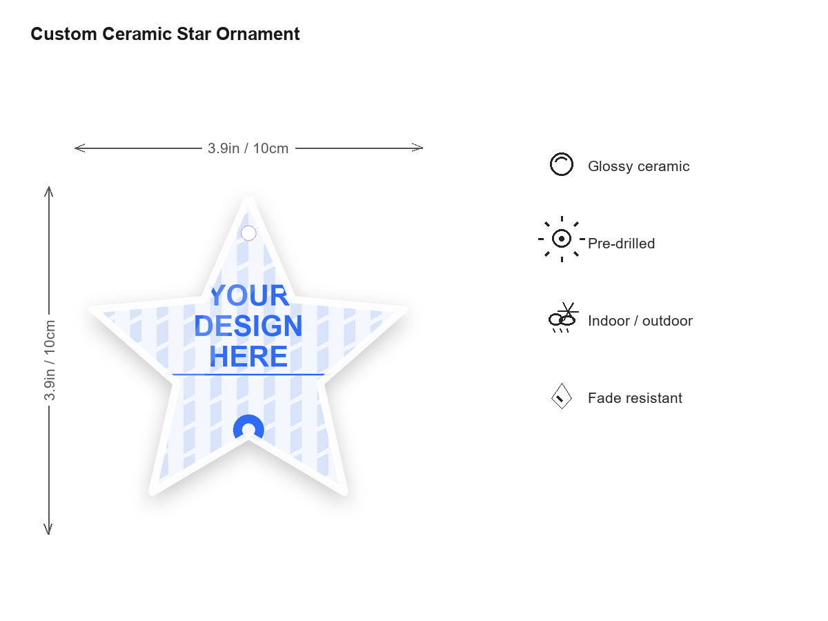 Custom Ceramic Star Ornament - Image 3